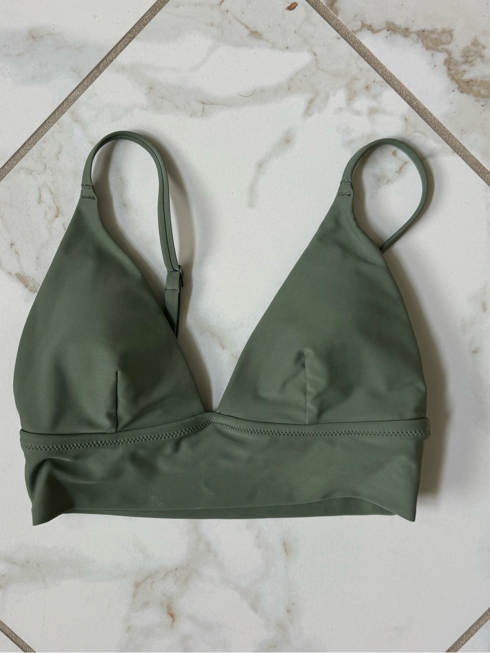 aerie Olive Triangle Bralette Bikini Top